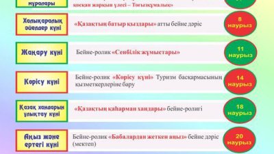 Наурыз айына арналған мерекелік іс-шаралар жоспары
