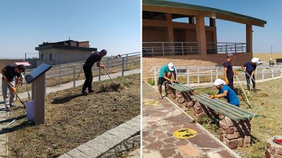 Тарих және мәдениет ескерткіштерінде тазалық жұмыстары жалғасуда